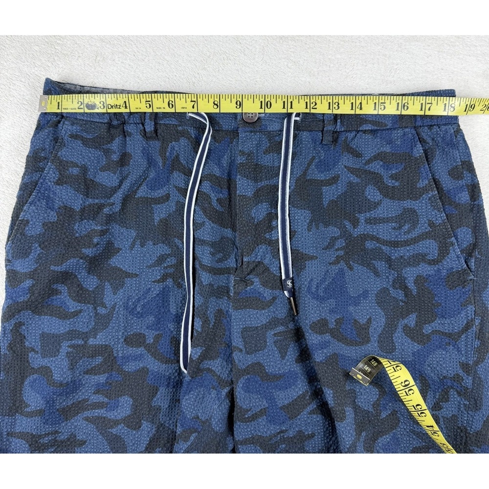 FootJoy x Todd Snyder Seersucker Golf Shorts Men's XL Stretch Designer Blue Camo - Picture 13 of 16